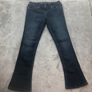 Seven7 Women's Dark Wash Bootcut Jeans Embellished Pockets Size 7 32 Inseam‎